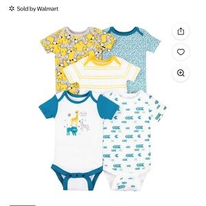 NEW!Baby Bodysuit Set - Blue, Yellow, White
